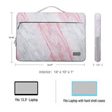 MoKo 13-13.3 Inch Laptop Sleeve Case Compatible with MacBook Air 13-inch Retina, MacBook Pro 13", HP Dell Acer Lenove Notebook Computer, Protective Carrying Bag with Pocket, Pink Gray Marble