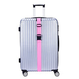 BlueCosto 4x Pink Luggage Straps Belts + 2x Red Suitcase Tags Labels