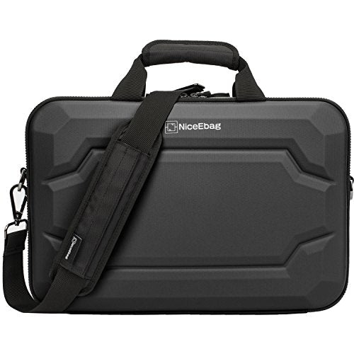 NiceEbag Rugged Armor Laptop Briefcase Messenger Bag with Rainproof Resilient Shock Absorption