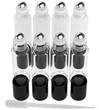 8 Pack Essential Oil Bottles [Metal Chrome Roller Ball] FREE Plastic Pippette 10ml Refillable Glass Bottles For Fragrance Perfume Essential Oil - Empty Perfume & Essential Oil Bottle (Clear Color)