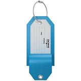 Shacke Luggage Tags with Full Back Privacy Cover w/Steel Loops - Set of 2 (Aqua Teal)