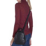 Humble Chic Mini Vegan Leather Backpack - Convertible Shoulder Purse Handbag Tiny Crossbody Bag,