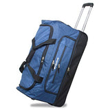 Dejuno 28" Lightweight Denim Drop Bottom Rolling Duffel Bag-Blue, One Size