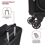 SwissGear 4010 Softside Luggage with Spinner Wheels, Black, Checked-Medium 23-Inch
