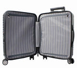 EXZACT Cabin Luggage/Carry-On 20” Black, Hard Shell/Side / 4 Wheels 360° Spinner TSA Lock, 100%