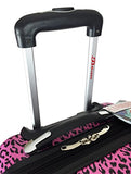 3Pc Luggage Set Hardside Rolling 4Wheel Spinner Carryon Travel Case Poly Pink Cheetah