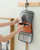 Portable Foldable Hanging Travel Wash Bags,Toiletry Bags for Makeup and Toiletries Travel Foldable Cosmetics Bags- Bathroom Organizer Kit Travel Accessories (Navy Blue)