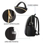 KROSER Laptop Backpack 15.6 Inch Fashion School Computer Backpack Water-Repellent Nylon Casual Daypack with USB Charging Port for Travel/Business/College/Women/Men-Black
