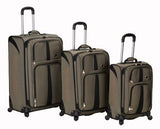 Rockland Luggage Eclipse Spinner Polo Equipment 3 Piece Luggage Set, Khaki, One Size