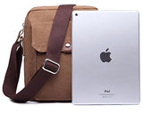 Berchirly Men's Vintage Cotton Canvas Shoulder Hiking Working Casual Bag