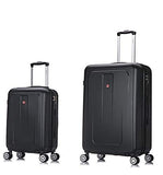 DUKAP Crypto Lightweight Hardside 2 Piece Set 20'' and 28'' inch - Black