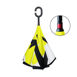 Reverse Umbrella Yellow Star Windproof Anti-UV for Car Outdoor Use