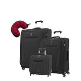 Travelpro Maxlite 5 | 4-Pc Set | Rolling Tote, 25" & 29" Exp. Spinners With Travel Pillow (Black)