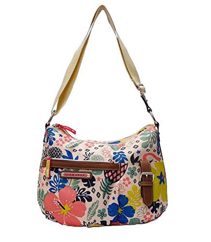 Lily Bloom Kathyrn Large Convertible Crossbody Hobo, Floral Tribal