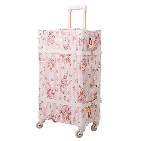 Vintage Floral Luggage Sets Pu Leather Suitcase Set Hand Bag Spinner Carry On