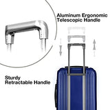 FOCHIER 3 Piece Hardshell Luggage Set, Expandable Hardside Lightweight Fashion PC+ABS Suitcase with Spinner Wheels & TSA Lock (20/24/28), Blue