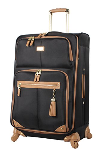Steve Madden Luggage Large 28" Expandable Softside Suitcase With Spinner Wheels (28In, Harlo Black)