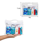 Women's Ultimate Travel Toiletries Bag | Shampoo, Conditioner, Body Wash, Bar Soap, Deodorant, Toothbrush, Toothpaste, Floss, Nail Polish Remover Pads, Bundle of TSA Approved Size (Clear Women's Bag)