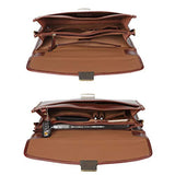 Banuce Full Grain Italian Leather Briefcase for Men Business Lock Attache Case 14 inch Laptop