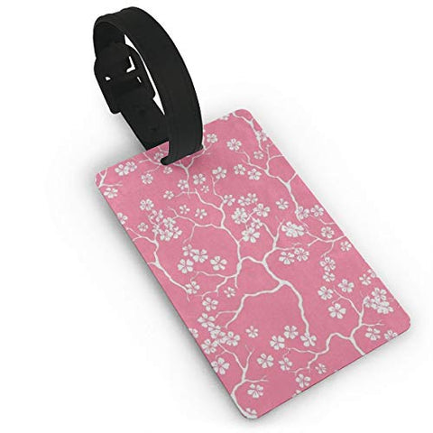 Luggage Tags Pink Cherry Blossoms Branch Custom Personalized Baggage Name Tag Holder Labels