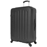 Ben Sherman Leicester 28" Lightweight Durable Hardside 4-Wheel Spinner Checked Suitcase, Black With