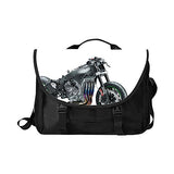 Laptop Shoulder Bag, Vintage Motorcycle Printed Laptop Bag Oxford fabric