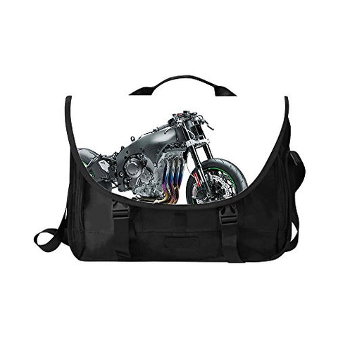 Laptop Shoulder Bag, Vintage Motorcycle Printed Laptop Bag Oxford fabric