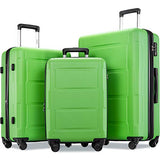 Merax Luggage Set with TSA Lock, All Expandable 3 Piece Hardshell Lightweight Suitcase Set 20inch 24inch 28inch (Apple Green)