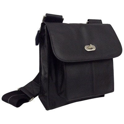 Amerileather Leather Antony Travel Messenger Bag Black
