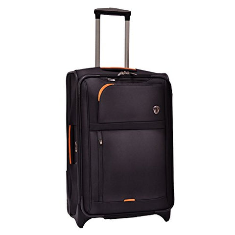 Traveler’S Choice  Birmingham Lightweight Expandable Rugged Rollaboard Rolling Luggage - Black