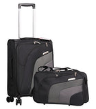 Aerolite 21” Carry On Ultra Lightweight Spinner Suitcase & Flight Bag Under Seat Shoulder Bag Set