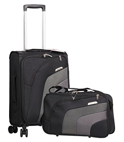 Aerolite 21” Carry On Ultra Lightweight Spinner Suitcase & Flight Bag Under Seat Shoulder Bag Set