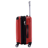 GHP Red 14"Wx10"Thickx20"H 4-Wheel Spinner Lightweight Expandable Trolley Suitcase