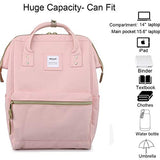 Himawari Laptop Backpack Travel Backpack With USB Charging Port Large Diaper Bag Doctor Bag School Backpack for Women&Men(9001 Pink）