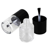BQLZR Black and Transparent 10ml Empty Glass Nail Polish Bottles Blushers With Black Dull Polish