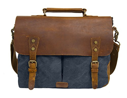 Shop ECOSUSI Unisex Vintage Canvas Leather 14 – Luggage Factory