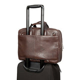 Knomo Luggage Men'S Knomo Brompton Classic Newbury Full Leather Single Zip Brief 15" Briefcase,