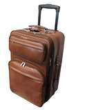 Amerileather Brown Leather 26" Expandable Suitcase with Wheels (#89-2)