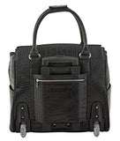 JKM and Company Timeless Black Alligator Crocodile Rolling Compatible with Computer iPad Tablet or Laptop Tote Carryall Bag (15.6" inch)