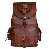 cuero 22" Genuine Large Leather Retro Rucksack Backpack College Bag,School Picnic Bag Travel