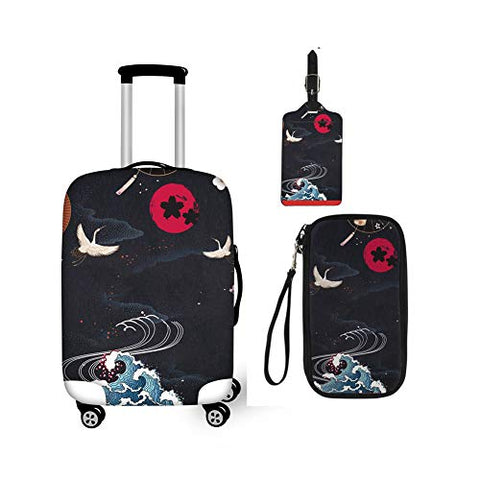 BIGCARJOB Japan Style Protect Luggage Cover Fashion Covers Tsa Approved Durable Suitcase Cloth with