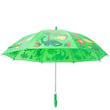 Babalu Kids Umbrella - Childrens 18 Inch Rainy Day Umbrella - Dinosaurs Green/Red