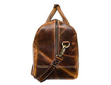 Leather Castle Genuine Vintage Men’s Duffel Sports Gym, Travel, Carry-on Luggage Bag, Light Brown