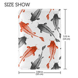Passport Holder Japanese Koi Fish Travel Genuine Leather Wallet Cover Case for Womens Mens Kids