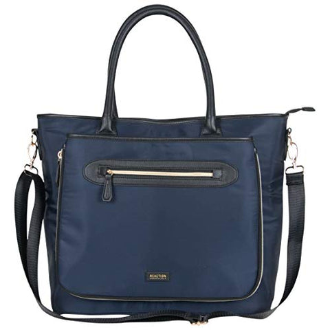 Kenneth Cole Reaction Women's Silky Polyester Top Zip 15" (RFID) Laptop Tote Navy One Size