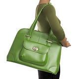 McKlein, W Series, Avon, Top Grain Cowhide Leather, 15" Leather Ladies' Laptop Briefcase, Green (96651)