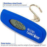 Miami CarryOn Digital Hanging Luggage Scale with Stainless Steel Hook - 110 Lbs / 50KG
