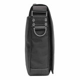 Boconi Tyler Tumbled Slim Mailbag Messenger (Black with Khaki)