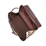 Butterfly Flower Art Women's Genuine Leather Backpack Bookbag School Purse Shoulder Bag