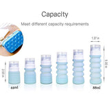 4-Color Travel Bottle Set Food-Grade Refillable Travel Containers,Collapsible Travel Accessories Tube Sets for Shampoo Lotion Soap,42ML-88ML (4-color set)
